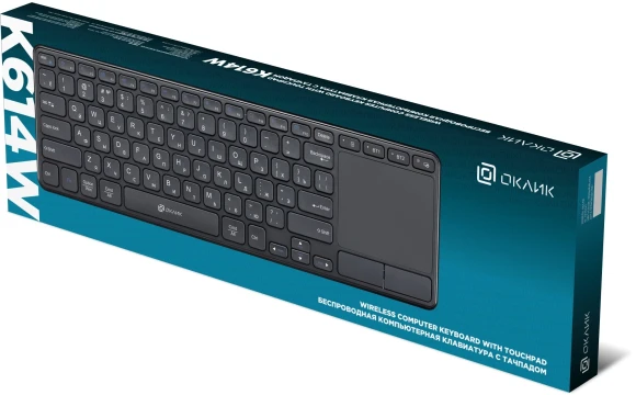 Клавиатура Оклик K614W черный USB беспроводная slim Multimedia Touch (1979327) Клавиатура Оклик K614W черный USB беспроводная slim Multimedia Touch (1979327)