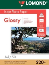Фотобумага Lomond 0102089 A4/220г/м2/50л./белый глянцевое/глянцевое для струйной печати Фотобумага Lomond 0102089 A4/220г/м2/50л./белый глянцевое/глянцевое для струйной печати