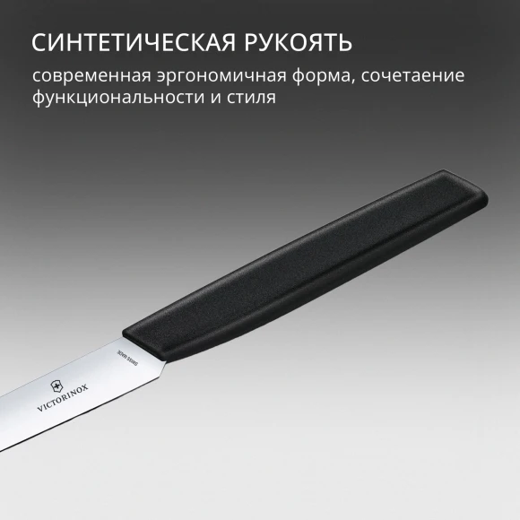 Нож кухонный Victorinox Swiss Modern (6.9003.10) стальной универсальный лезв.100мм прямая заточка черный Нож кухонный Victorinox Swiss Modern (6.9003.10) стальной универсальный лезв.100мм прямая заточка черный