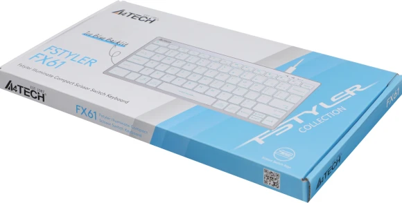 Клавиатура A4Tech Fstyler FX61 белый USB slim LED (FX61 WHITE) Клавиатура A4Tech Fstyler FX61 белый USB slim LED (FX61 WHITE)
