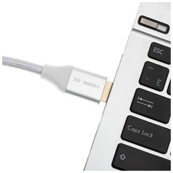 Кабель аудио-видео Cactus CS-HDMI.2.1-5 HDMI (m)/HDMI (m) 5м. позолоч.конт. серебристый Кабель аудио-видео Cactus CS-HDMI.2.1-5 HDMI (m)/HDMI (m) 5м. позолоч.конт. серебристый