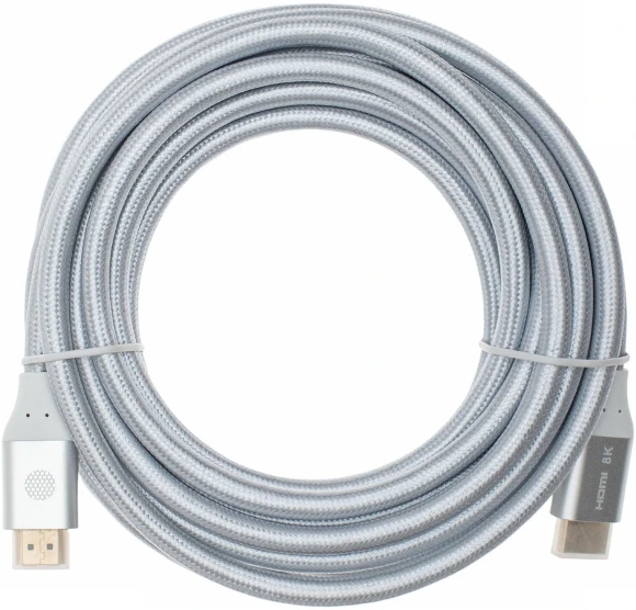 Кабель аудио-видео Cactus CS-HDMI.2.1-5 HDMI (m)/HDMI (m) 5м. позолоч.конт. серебристый Кабель аудио-видео Cactus CS-HDMI.2.1-5 HDMI (m)/HDMI (m) 5м. позолоч.конт. серебристый