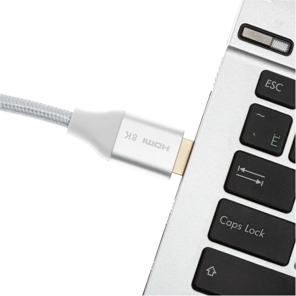 Кабель аудио-видео Cactus CS-HDMI.2.1-5 HDMI (m)/HDMI (m) 5м. позолоч.конт. серебристый Кабель аудио-видео Cactus CS-HDMI.2.1-5 HDMI (m)/HDMI (m) 5м. позолоч.конт. серебристый