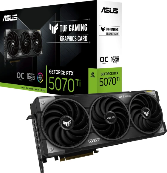 Видеокарта Asus PCI-E 5.0 TUF-RTX5070TI-O16G-GAMING NVIDIA GeForce RTX 5070TI 16Gb 256bit GDDR7 2588/28000 HDMIx2 DPx3 HDCP Ret Видеокарта Asus PCI-E 5.0 TUF-RTX5070TI-O16G-GAMING NVIDIA GeForce RTX 5070TI 16Gb 256bit GDDR7 2588/28000 HDMIx2 DPx3 HDCP Ret