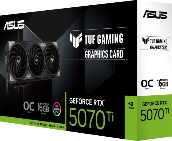 Видеокарта Asus PCI-E 5.0 TUF-RTX5070TI-O16G-GAMING NVIDIA GeForce RTX 5070TI 16Gb 256bit GDDR7 2588/28000 HDMIx2 DPx3 HDCP Ret Видеокарта Asus PCI-E 5.0 TUF-RTX5070TI-O16G-GAMING NVIDIA GeForce RTX 5070TI 16Gb 256bit GDDR7 2588/28000 HDMIx2 DPx3 HDCP Ret