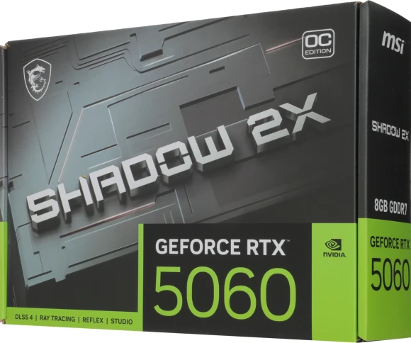 Видеокарта MSI PCI-E 5.0 RTX 5060 8G SHADOW 2X OC NVIDIA GeForce RTX 5060 8Gb 128bit GDDR7 2527/28000 HDMIx1 DPx3 HDCP Ret