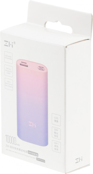 Мобильный аккумулятор ZMI PowerBank QB818 10000mAh QC3.0/PD3.0 3A розовый/фиолетовый (QB818 COLOR)