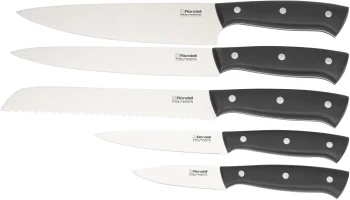 Набор ножей кухон. Rondell Dual RD-1943 компл.:6предм. с подставкой черный подар.коробка