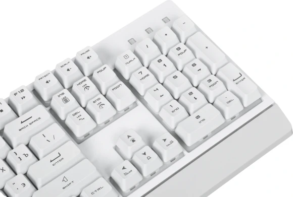 Клавиатура MSI GK30 белый USB Multimedia for gamer LED (подставка для запястий) (S11-04RU304-CLA) кабель 1.8м