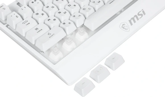 Клавиатура MSI GK30 белый USB Multimedia for gamer LED (подставка для запястий) (S11-04RU304-CLA) кабель 1.8м