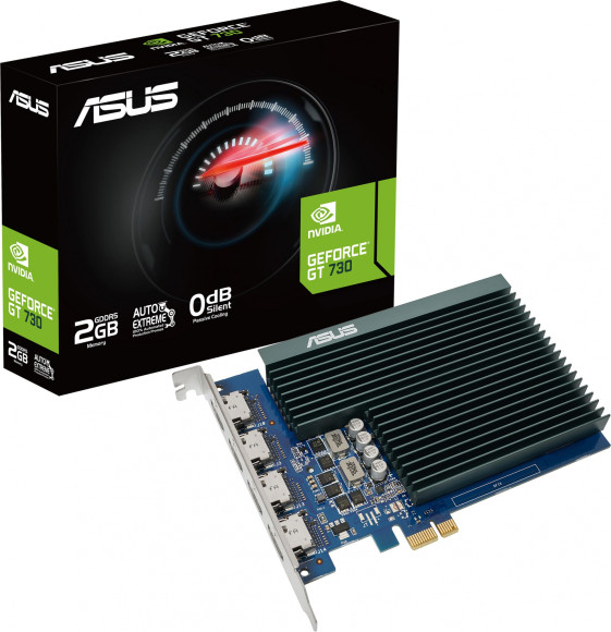 Видеокарта Asus PCI-E 2.0 GT730-4H-SL-2GD5 NVIDIA GeForce GT 730 2Gb 64bit GDDR5 902/5010 HDMIx4 HDCP Ret