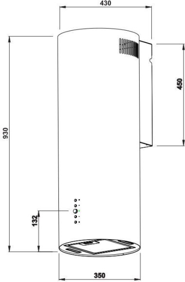 Вытяжка каминная Weissgauff Gracia BL черный управление: кнопочное (1 мотор)