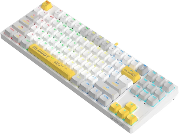 Клавиатура A4Tech Bloody S87 Energy механическая белый USB for gamer LED (S87 USB ENERGY WHITE) кабель 1.8м Клавиатура A4Tech Bloody S87 Energy механическая белый USB for gamer LED (S87 USB ENERGY WHITE) кабель 1.8м