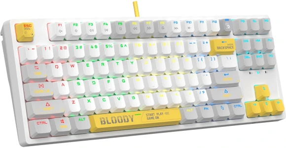 Клавиатура A4Tech Bloody S87 Energy механическая белый USB for gamer LED (S87 USB ENERGY WHITE) кабель 1.8м Клавиатура A4Tech Bloody S87 Energy механическая белый USB for gamer LED (S87 USB ENERGY WHITE) кабель 1.8м