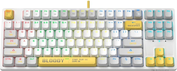 Клавиатура A4Tech Bloody S87 Energy механическая белый USB for gamer LED (S87 USB ENERGY WHITE) кабель 1.8м Клавиатура A4Tech Bloody S87 Energy механическая белый USB for gamer LED (S87 USB ENERGY WHITE) кабель 1.8м