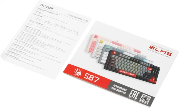 Клавиатура A4Tech Bloody S87 Energy механическая белый USB for gamer LED (S87 USB ENERGY WHITE) кабель 1.8м Клавиатура A4Tech Bloody S87 Energy механическая белый USB for gamer LED (S87 USB ENERGY WHITE) кабель 1.8м