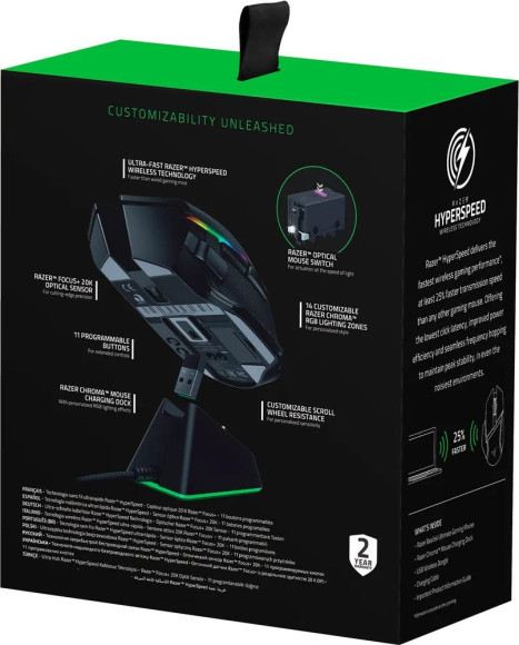 Мышь Razer Basilisk Ultimate Doc черный оптическая 20000dpi беспров. USB 7but (RZ01-03170100-R3G1)