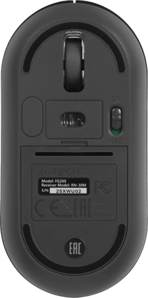 Мышь A4Tech Fstyler FG20S серый оптическая 2000dpi silent беспров. USB для ноутбука 3but (FG20S USB GREY)