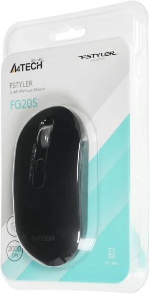 Мышь A4Tech Fstyler FG20S серый оптическая 2000dpi silent беспров. USB для ноутбука 3but (FG20S USB GREY)