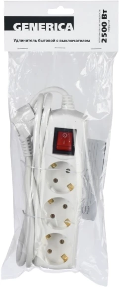 Сетевой удлинитель IEK У03В 7м (3 розетки) белый (пакет ПЭ) Сетевой удлинитель IEK У03В 7м (3 розетки) белый (пакет ПЭ)