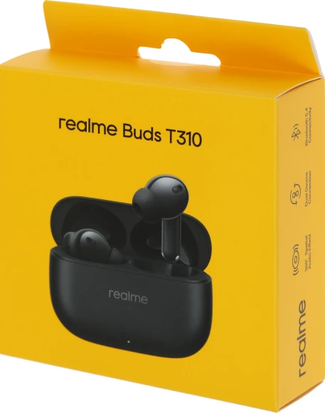 Гарнитура внутриканальные Realme Buds T310 черный беспроводные bluetooth в ушной раковине (6941764436886) Гарнитура внутриканальные Realme Buds T310 черный беспроводные bluetooth в ушной раковине (6941764436886)