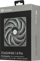 Вентилятор для корпуса Thermaltake Toughfan 14 Pro 140х140x25 черный 4-pin 31.6дБ (упак.:2шт) (CL-F160-PL14BL-A) Ret