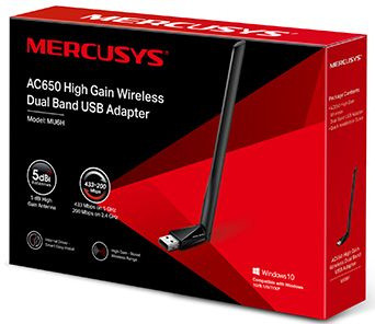 Сетевой адаптер Wi-Fi Mercusys MU6H AC650 USB 2.0 (ант.внеш.несъем.) 1ант. Сетевой адаптер Wi-Fi Mercusys MU6H AC650 USB 2.0 (ант.внеш.несъем.) 1ант.