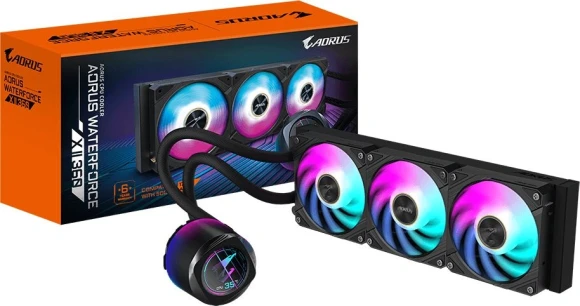 Система водяного охлаждения Gigabyte Aorus Waterforce X II 360 ARGB Soc-TR4/sTR5/AM5/AM4/1200/1700/1851 черный 4-pin 12-37.5dB Al LCD Ret (GP-AORUS WATERFORCE X II 360)