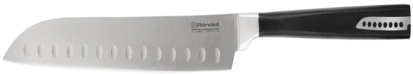 Нож кухонный Rondell Cascara RD-687 стальной сантоку лезв.178мм прямая заточка черный блистер