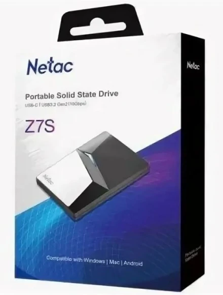Накопитель SSD Netac USB-C 2TB NT01Z7S-002T-32BK Z7S 2.5" черный Накопитель SSD Netac USB-C 2TB NT01Z7S-002T-32BK Z7S 2.5" черный