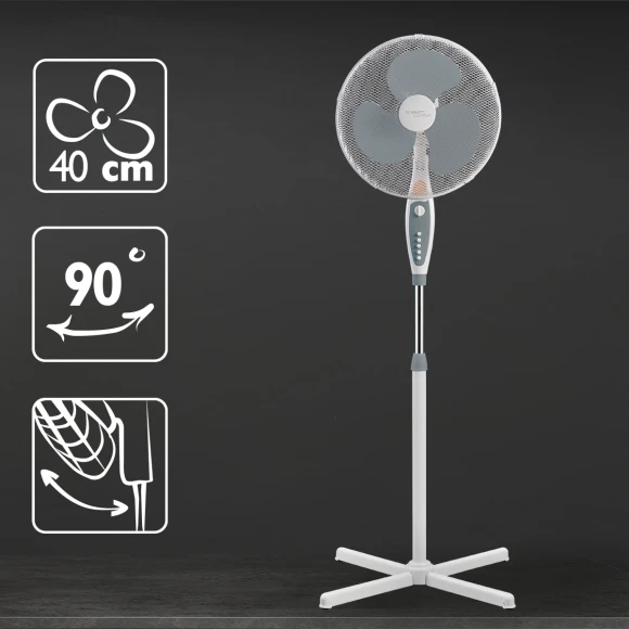 Вентилятор напольный Scarlett SC-SF111B24 40Вт скоростей:3 серый/белый