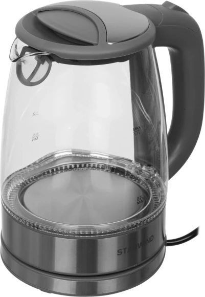 Чайник электрический Starwind SKG2315 1.7л. 2200Вт серый/серебристый корпус: стекло/металл/пластик