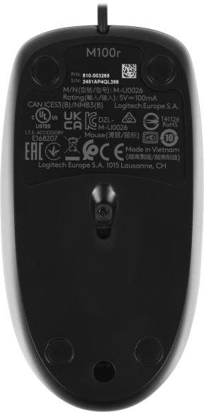 Мышь Logitech M100r черный оптическая 1000dpi USB 2but (910-006765) Мышь Logitech M100r черный оптическая 1000dpi USB 2but (910-006765)