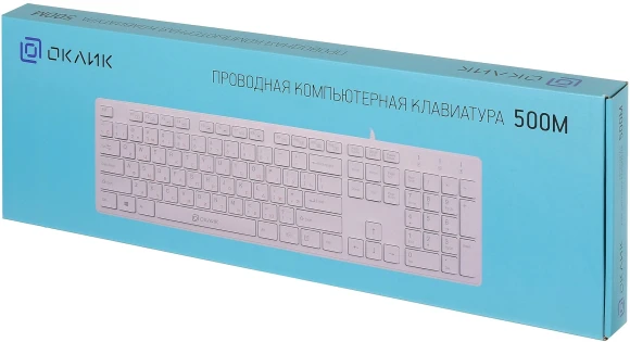 Клавиатура Оклик 500M белый USB slim Multimedia Клавиатура Оклик 500M белый USB slim Multimedia