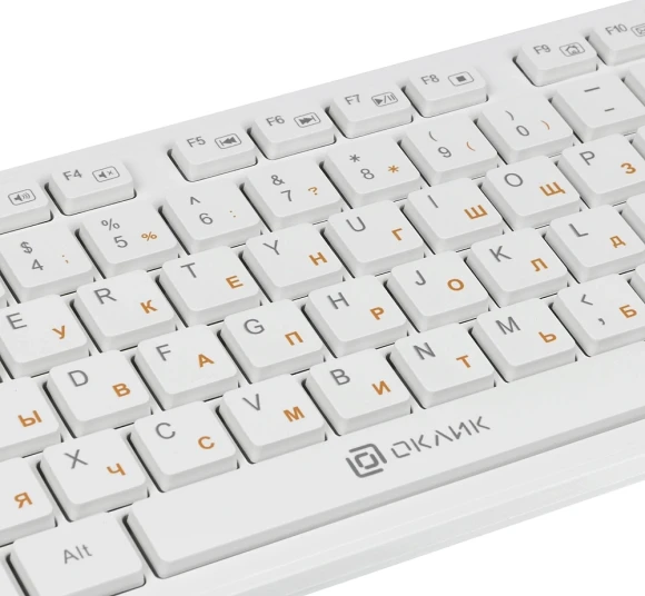 Клавиатура Оклик 500M белый USB slim Multimedia Клавиатура Оклик 500M белый USB slim Multimedia