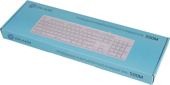 Клавиатура Оклик 500M белый USB slim Multimedia Клавиатура Оклик 500M белый USB slim Multimedia