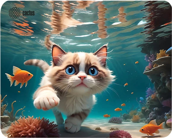 Коврик для мыши Cactus Fish Cat рисунок 300x250x3мм (CS-MP-D15M) Коврик для мыши Cactus Fish Cat рисунок 300x250x3мм (CS-MP-D15M)
