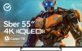 Телевизор QLED Sber 55" SDX-55UQ5236 Салют ТВ Frameless темно-серый 4K Ultra HD 60Hz DVB-T DVB-T2 DVB-C DVB-S DVB-S2 USB WiFi Smart TV