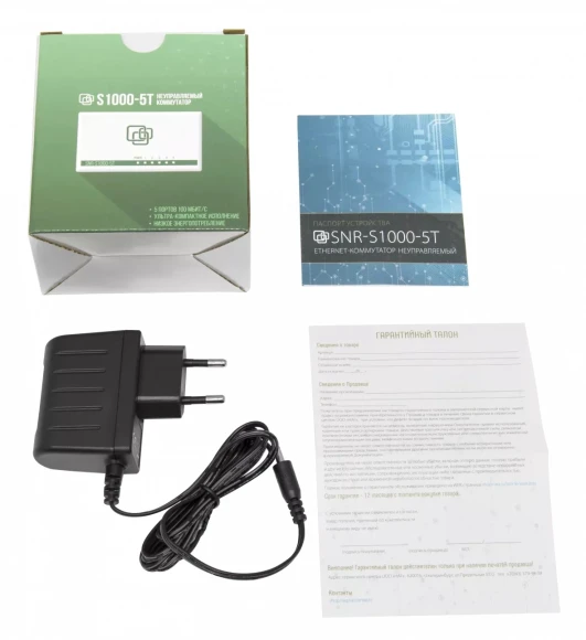 Коммутатор SNR SNR-S1000-5T (L2) 5x100Мбит/с неуправляемый Коммутатор SNR SNR-S1000-5T (L2) 5x100Мбит/с неуправляемый