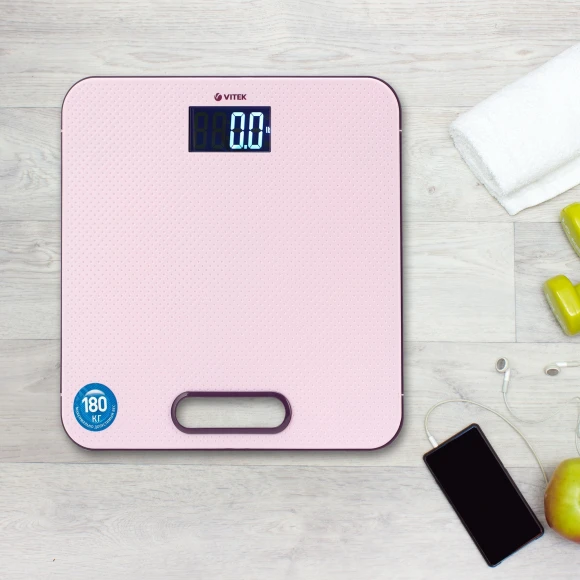 Весы напольные электронные Vitek VT-1968 макс.180кг розовый Весы напольные электронные Vitek VT-1968 макс.180кг розовый