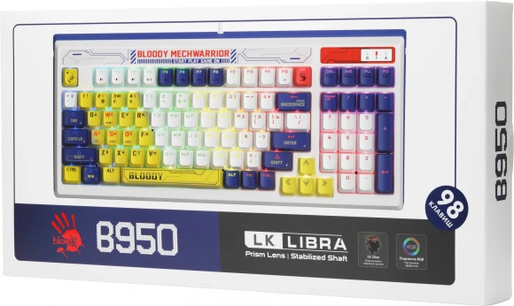 Клавиатура A4Tech Bloody B950 механическая синий USB for gamer LED (B950) кабель 1.8м Клавиатура A4Tech Bloody B950 механическая синий USB for gamer LED (B950) кабель 1.8м