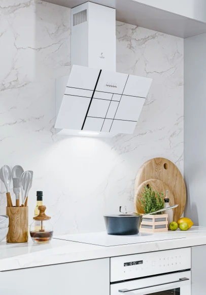 Вытяжка каминная Lex Moza 600 R1 белый управление: кнопочное (1 мотор) Вытяжка каминная Lex Moza 600 R1 белый управление: кнопочное (1 мотор)