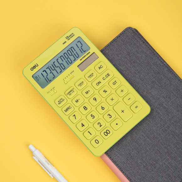 Калькулятор настольный Deli Touch EM01551 желтый 12-разр. Калькулятор настольный Deli Touch EM01551 желтый 12-разр.