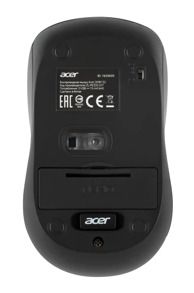 Мышь Acer OMR132 синий/черный оптическая 1000dpi беспров. USB для ноутбука 3but (ZL.MCEEE.01F)