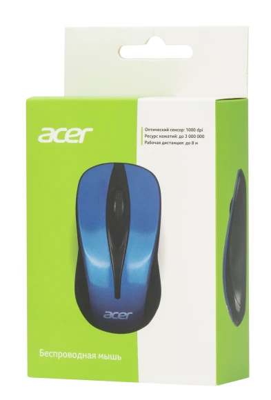 Мышь Acer OMR132 синий/черный оптическая 1000dpi беспров. USB для ноутбука 3but (ZL.MCEEE.01F)