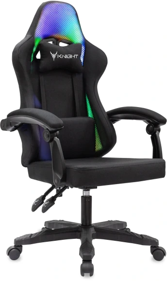 Кресло игровое Knight Wolf RGB черный с подголов. крестов. пластик пластик черный Кресло игровое Knight Wolf RGB черный с подголов. крестов. пластик пластик черный