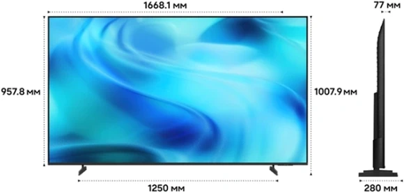 Телевизор LED Samsung 75" UE75U8000HUXPY черный/серый 4K Ultra HD 60Hz DVB-T2 DVB-C DVB-S2 USB WiFi Smart TV