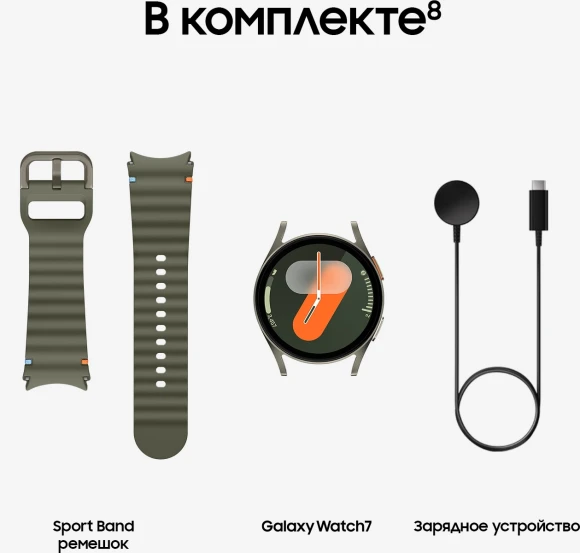 Смарт-часы Samsung Galaxy Watch 7 LTE 40мм 1.31" AMOLED корп.зеленый рем.зеленый (SM-L305FZGACAU)