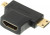 Переходник аудио-видео HDMI (f)/Micro HDMI (m)/Mini HDMI (m) черный (+ Mini HDMI (Male))