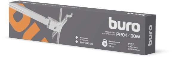 Кронштейн для проектора Buro PR04-100W белый макс.20кг потолочный поворот и наклон Кронштейн для проектора Buro PR04-100W белый макс.20кг потолочный поворот и наклон